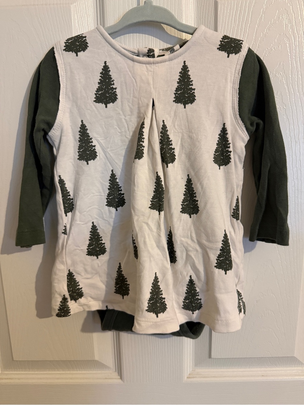 Kate Quinn pleated dress with bodysuit-forest pine 18/24 mos